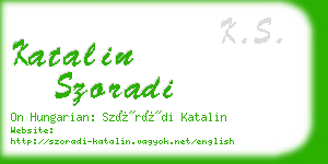 katalin szoradi business card